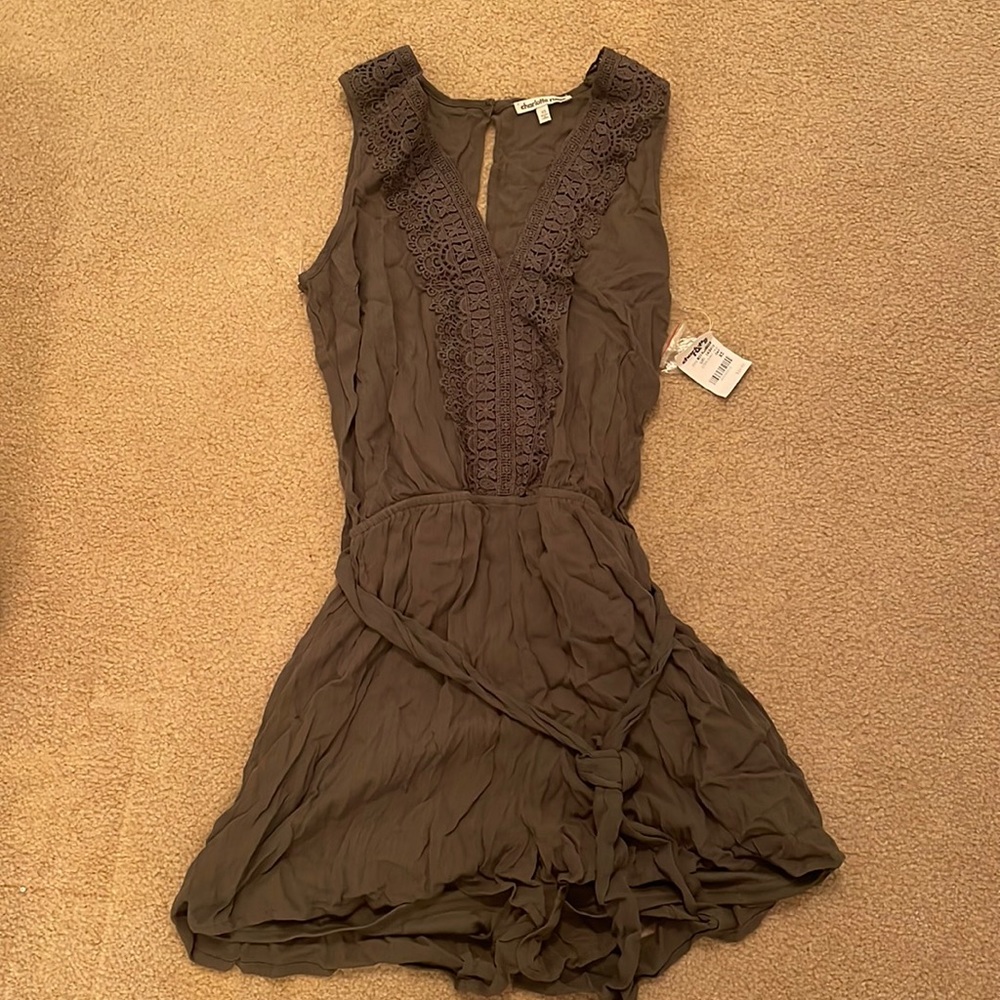 Sage color shorts romper